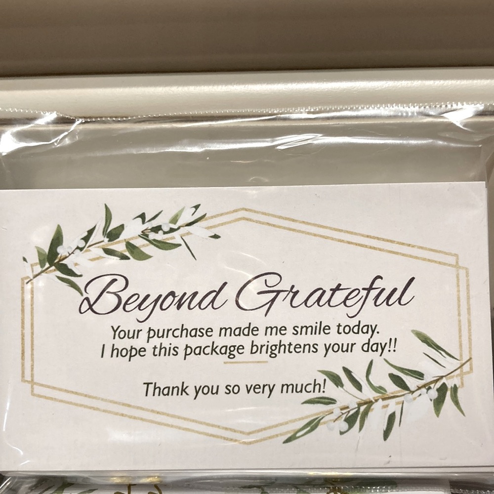 25 Premium Thank you Beyond Grateful business card style blank on the back NIP